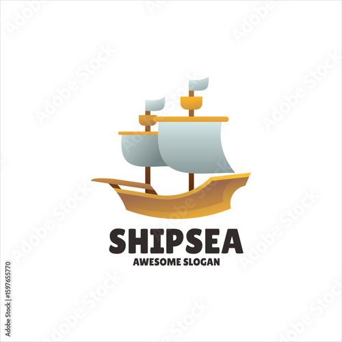 ship mascot illustration logo design