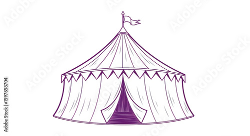 Isolated Circus Tent Outline
