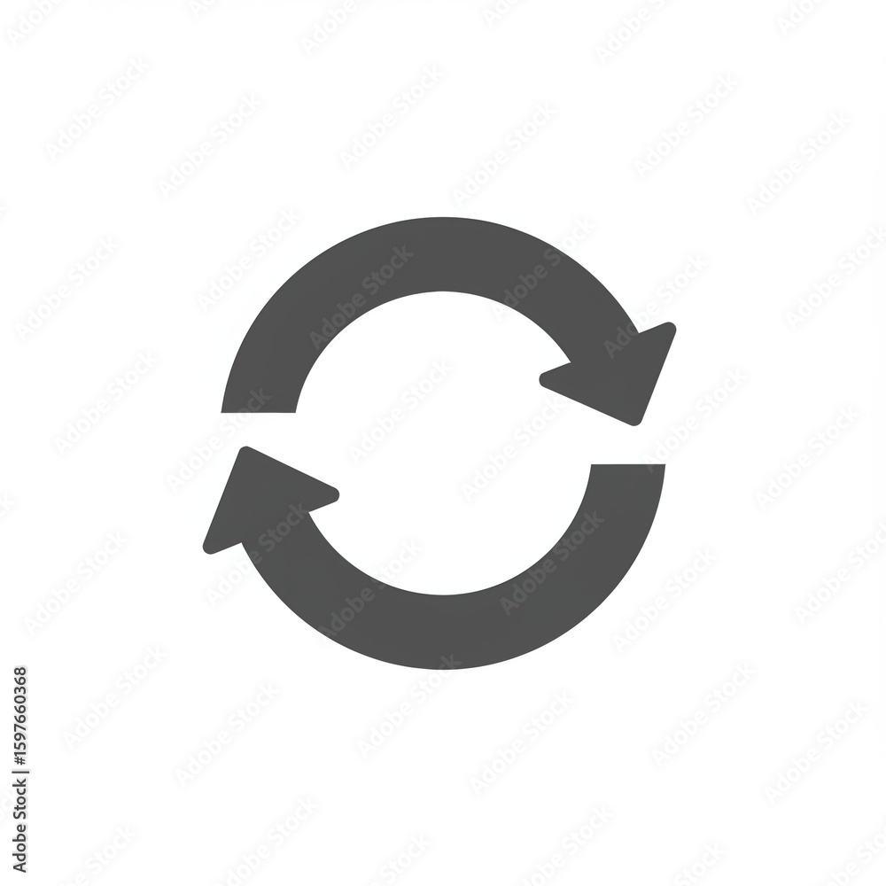 Circular arrow refresh symbol indicating rotation and renewal Circular arrow refresh symbol indicating rotation and renewal