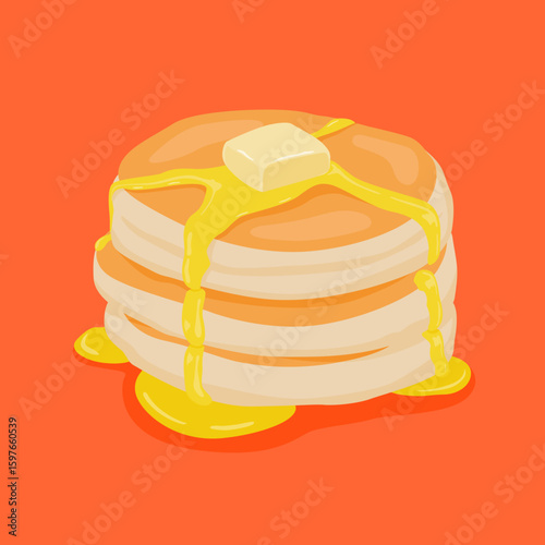 vector hand drawn pancake illustration template