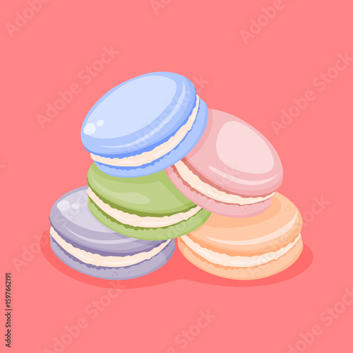 vector macaroon dessert illustration template