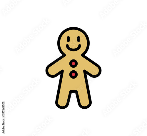 クリスマスの人型クッキーのイラスト / ベクター