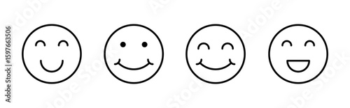 smile icon set. smile emoticon icon. feedback