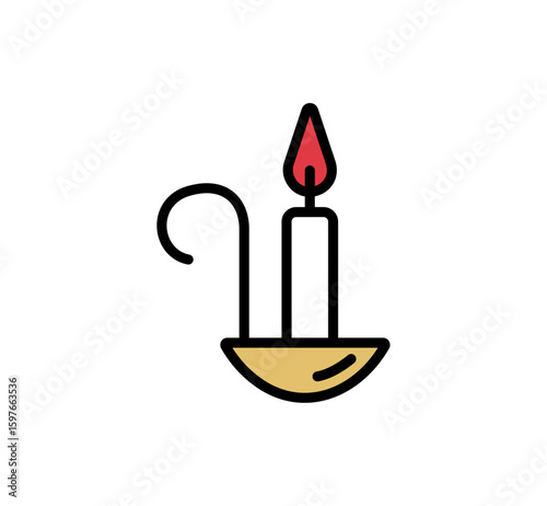 クリスマスのロウソクイラスト / ベクター