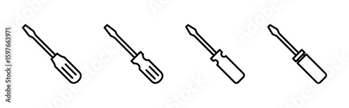Screwdriver icon set. tools icon vector