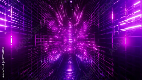 Crystalized rotated room with neon lightsVJ loop background