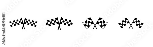 Racing flag icon set. race flag icon.Checkered racing flag icon