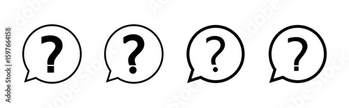 Question icon set. question mark icon vector.