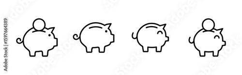 Piggy bank icon vector. piggy money icon