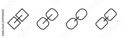 Link icon set. Hyperlink chain symbol.