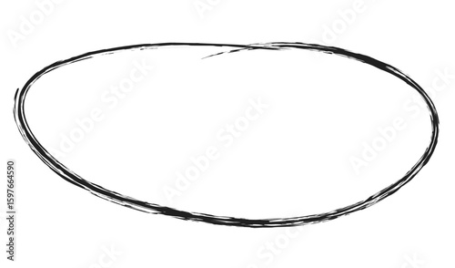 oval highlighting mark, hand drawn black oval