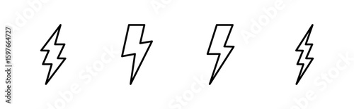 Lightning icon set. electric icon vector. power icon. energy sign