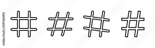 Hashtag icon set. hashtag symbol