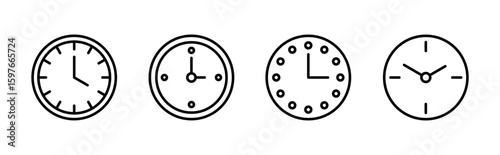 Clock icon set. Time icon vector. watch icon symbol