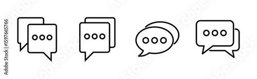 Chat icon set. speech bubble icon. comment icon vector. message. contact us