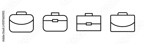 Briefcase icon set. suitcase icon. luggage symbol.