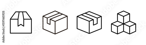 Box icon set. box vector icon, package, parcel