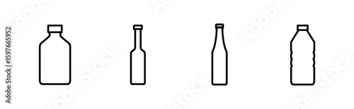 Bottle icon set. bottle vector icon