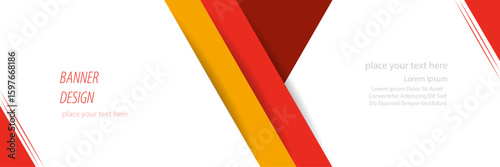 Free Download Creative banner background for seminar, conference, presentation, flyer, poster, brochure, decoration – Abstract banner design with multiple color shape – Minimal banner template with double line  - GFXLoad