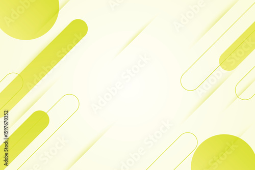 Yellow abstract background with rounded shapes and diagonal lines