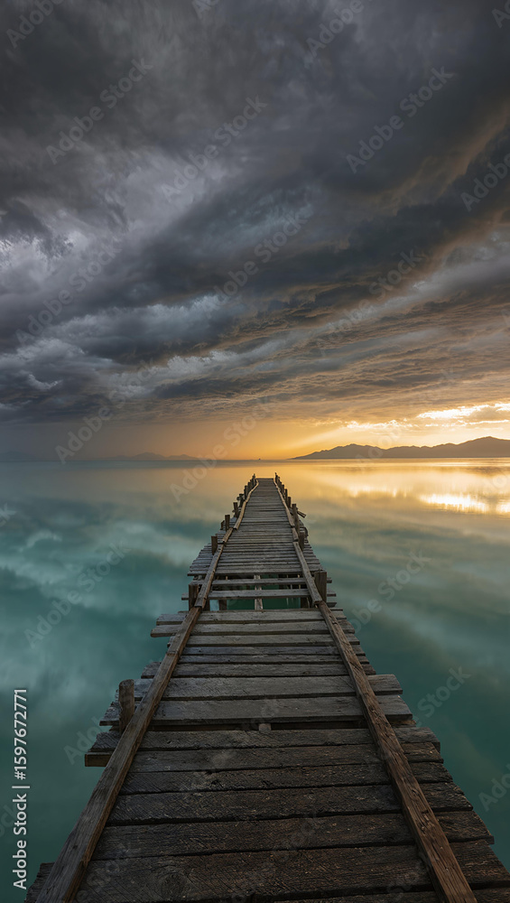 Fototapeta premium pier at sunset