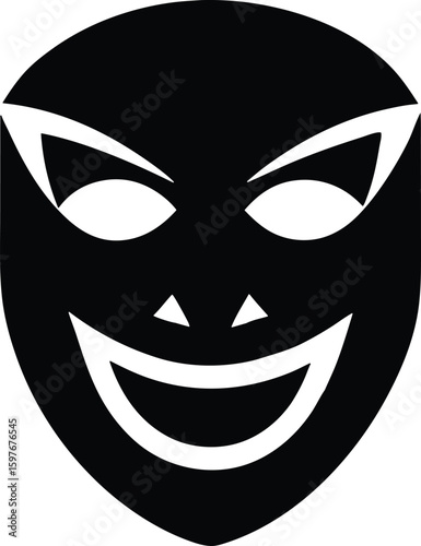 mischief mask vector icon.