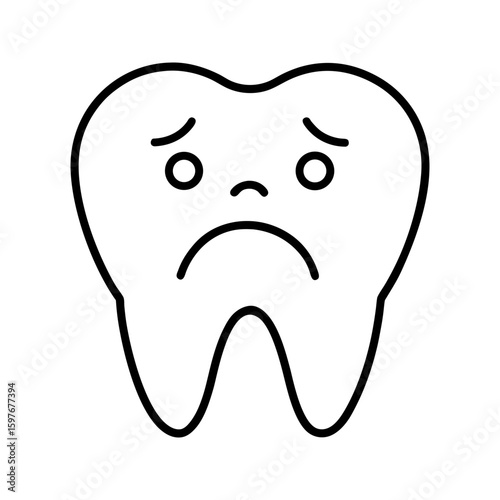 Solid black molar tooth silhouette icon, healthy clean enamel vector illustration