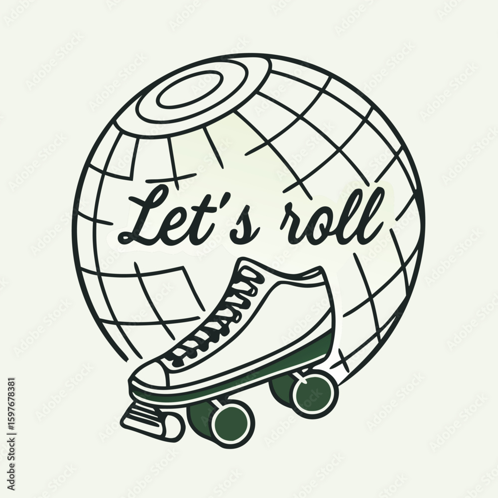 Naklejka premium a young teen roller skate party with a retro vibe, capturing