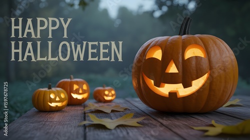 Adorable kawaii ghost and jack o lantern celebrate halloween with cute big eyes and happy smiles