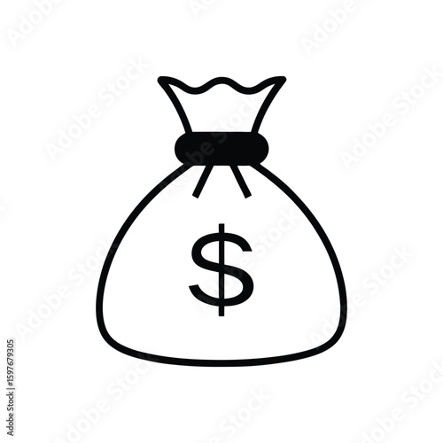  money bag, dollar sign, finance, wealth, currency, cash, savings, investment, economy, banking, payment, income, profit, earnings, fund, capital, asset, business, financial, illustration, icon, symbo