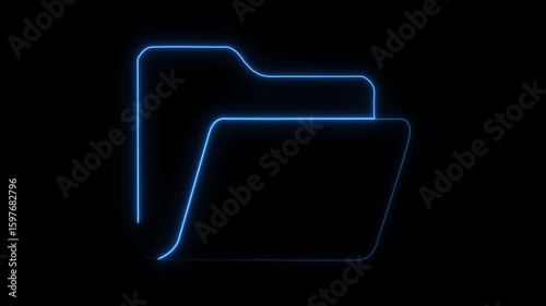 Stylish Neon File Manager Folder Symbol Animation
