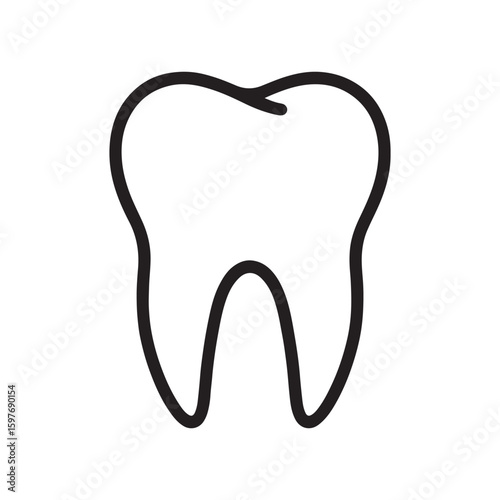 Tooth Outline Icon Vector on White Background