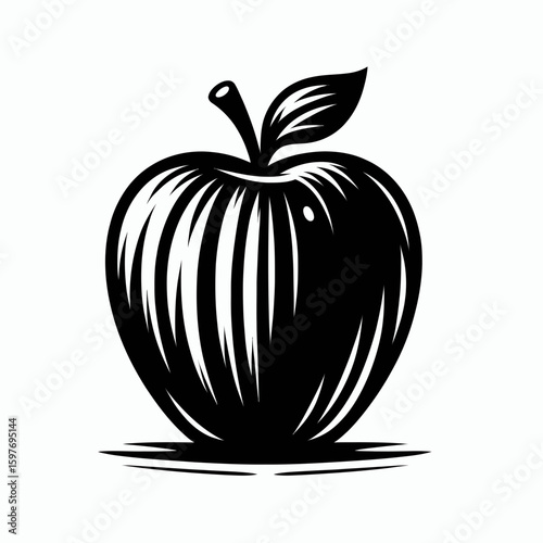 . Cartoon Minimal Logo Clipart Silhouette Vector Line Art Illustration. Fruit cultivation a healthful snack orchard produce farming product.