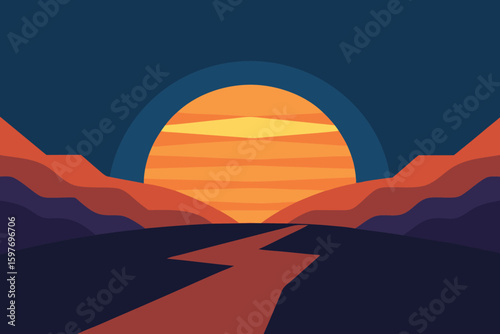 sunset over the mountains