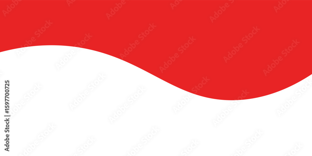 Naklejka premium A white background with red abstract waves layered on top, featuring thin lines and a gradient of red hues.