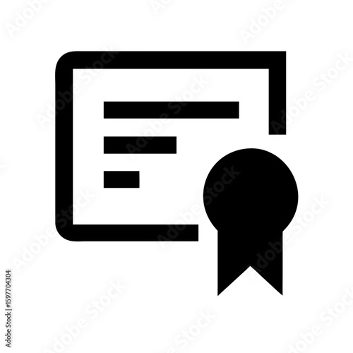 A minimalist line icon of a certificate with a seal, symbolizing achievement, quality, or official documentation. Ideal for blogs on education, business, or awards.