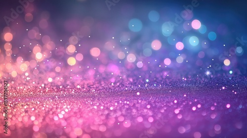Glittery Galaxy with Radiant Pink Purple and Blue Light Particles

