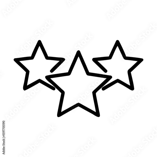 A clean line art icon of three stars, ideal for websites or blogs about ratings, reviews, quality, customer feedback, or top products.

