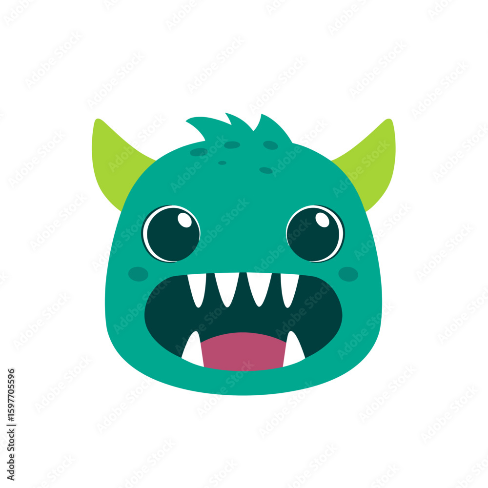 Fototapeta premium Monster Face Clipart, Vector Logo, Icon