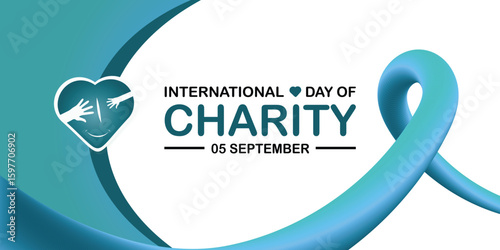 International Day of Charity. September 5. Holiday concept. Template for background, banner, card, poster with text inscription. Vector EPS10 illustration.