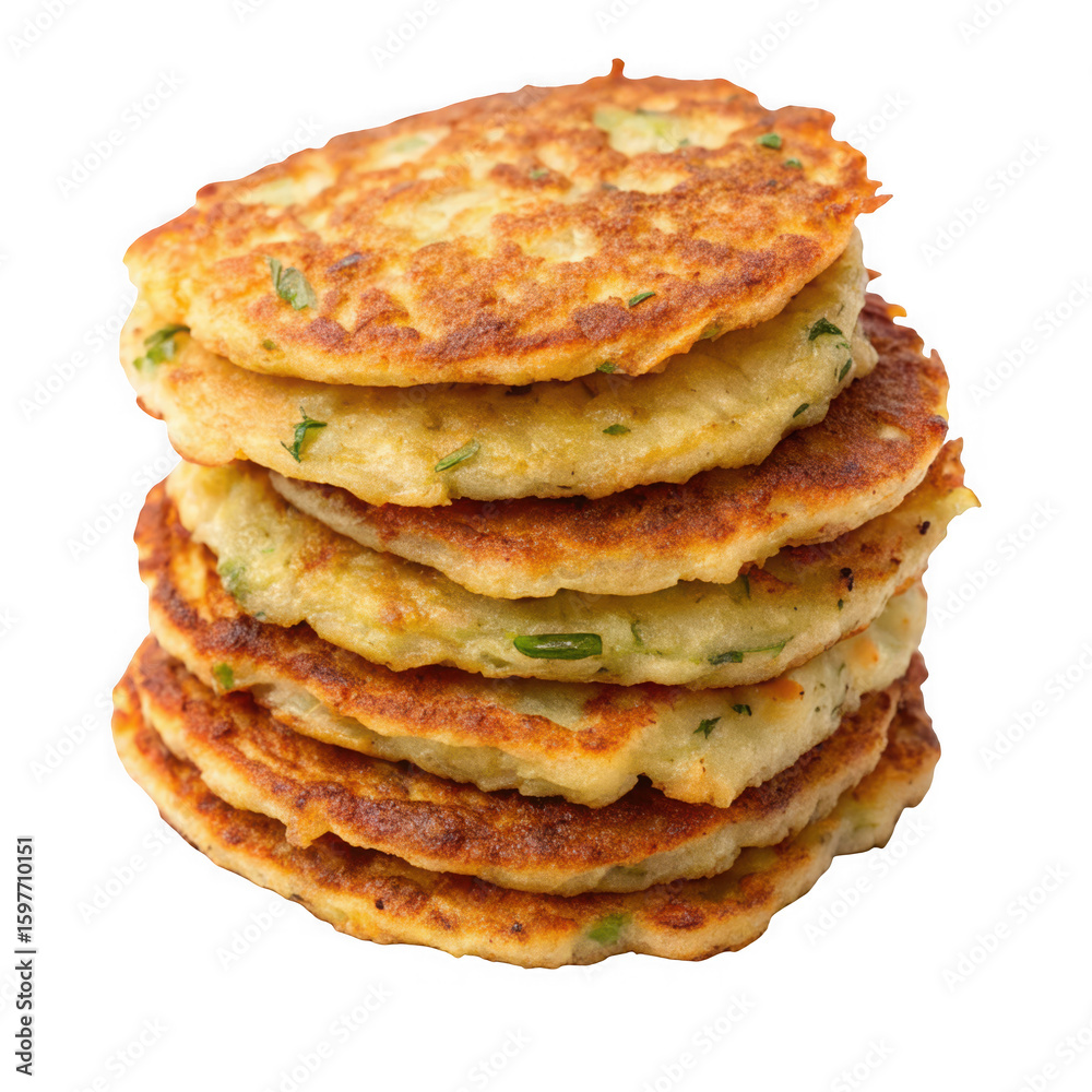 Photo of a stack of golden brown pancakes isolated on transparent background Photo of a stack of golden brown pancakes isolated on transparent background