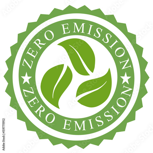 Zero emission badge logo template illustration
