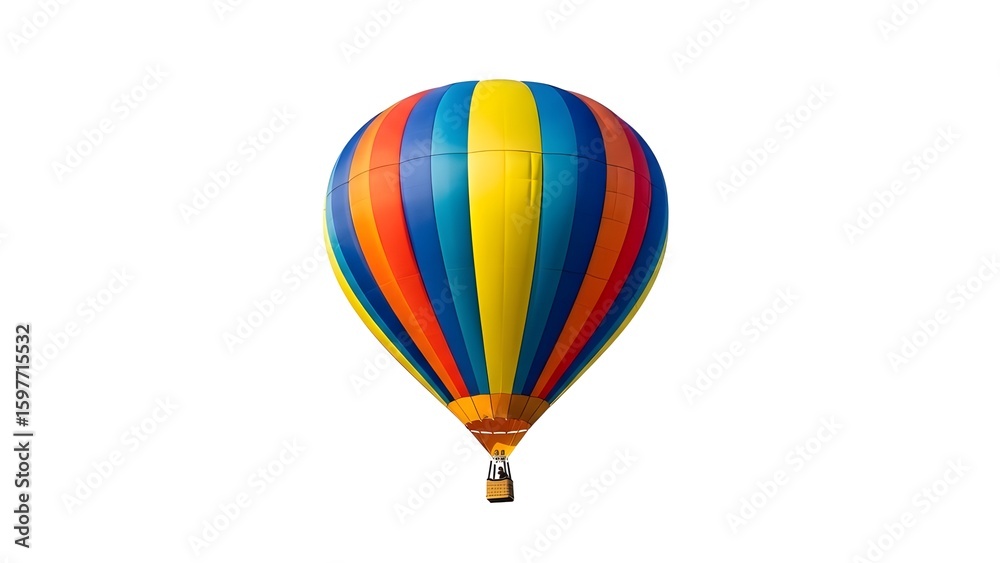 Obraz premium Colorful hot air balloon isolated on white background travel adventure vacation scenic flight journey 100 on transparent background