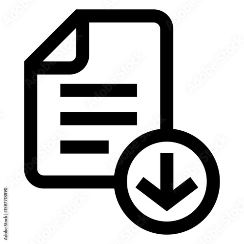 Icono documento con flecha en círculo con líneas 