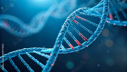 Human DNA strand with ai collaboration concept in science and technology innovation background