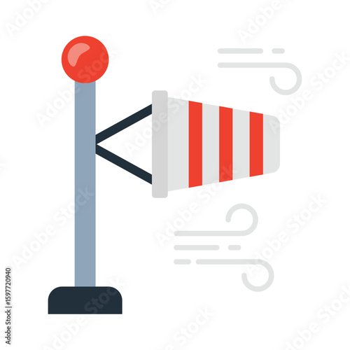 Windsock  Flat Vector Icon Eps 10 Files