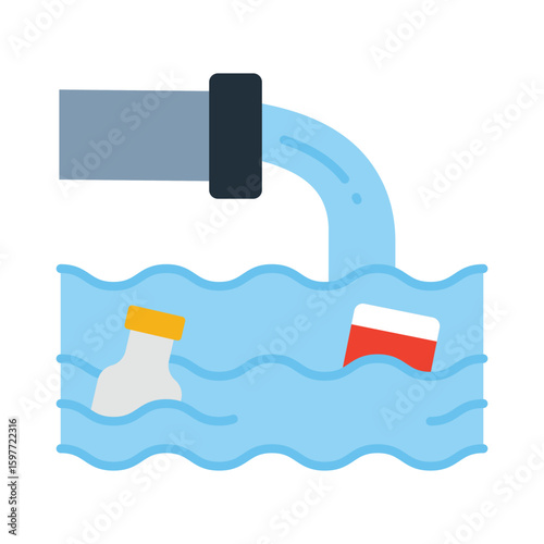 Water Waste Flat Vector Icon Eps 10 Files