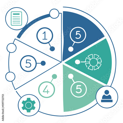 Social network communication vector illustration: A modern design with connected people icons representing internet media and data marketing technology
