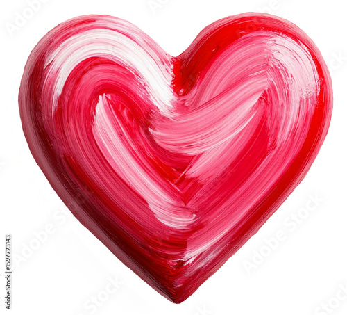 Painted Red Heart with Brush 