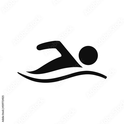 Swimming icon, Vector design template